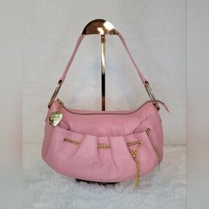 Juicy Couture 2005 Pink Chain Charm Leather Handbag